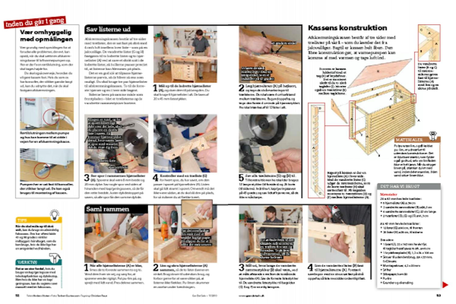 Gør det selv: Kasse til varmepumpe Gør det selv: Inddækning af varmepumpe